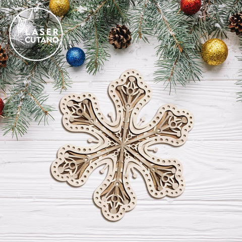 Christmas Snowflakes Multilayer File, Home Decor SVG LaserCutano 