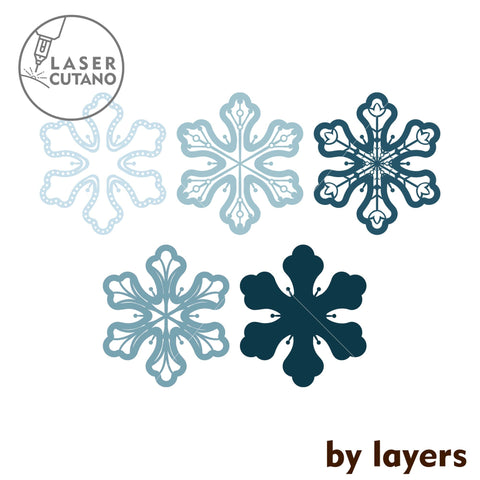 Christmas Snowflakes Multilayer File, Home Decor SVG LaserCutano 