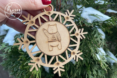 CHRISTMAS Snowflakes Ornaments Bundle Laser Cut Wood and Paper Cut Template SVG LaserCutano 