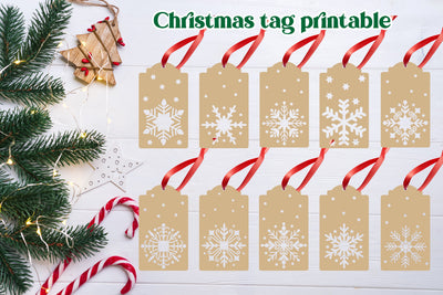 Christmas snowflakes tag printable | Christmas gift tag SVG SVG Svetana Studio 
