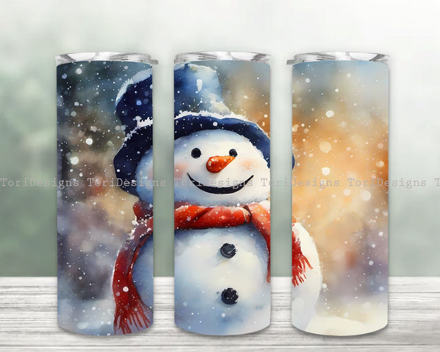 Christmas Snowman 20oz Skinny Tumbler Wrap 20 oz Sublimation Tumbler Designs Png, Christmas Snowman Sublimation Downloads Digital Files Holiday Tumbler Sublimation ToriDesigns 