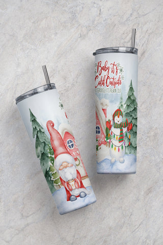 Christmas Snowman Baby It's Cold Outside 20oz skinny tumbler Png, Gift for Christmas, Christmas tumbler, xmas gift Sublimation CaldwellArt 