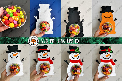 Christmas Snowman Candy Dome SVG | 3D Snowman Layered SVG 3D Paper Digital Craftyfox 