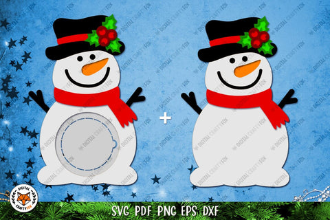 Christmas Snowman Candy Dome SVG | 3D Snowman Layered SVG 3D Paper Digital Craftyfox 