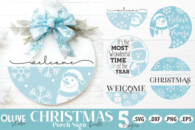 Christmas Snowman Door Signs SVG Bundle SVG Ollive Studio 
