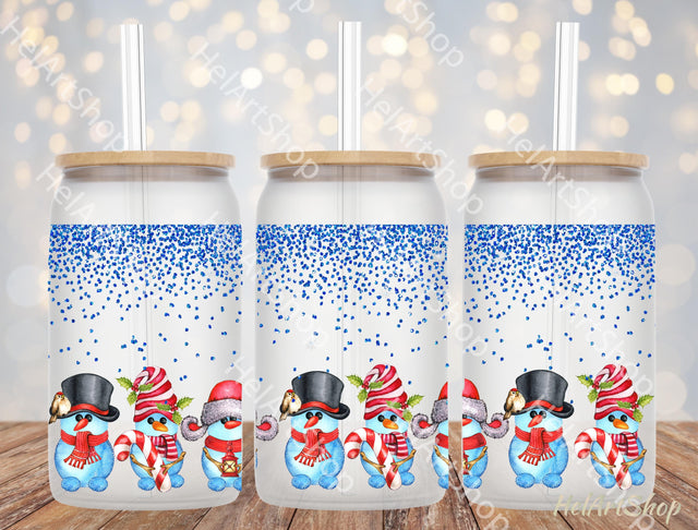 Christmas Snowman Glass Png | 16oz Libbey Glass Sublimation _HelArtShop_ 