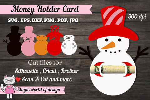 Christmas Snowman Money Holder SVG SVG Magic world of design 