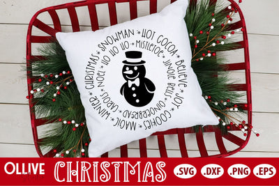 Christmas Snowman Round SVG SVG Ollive Studio 