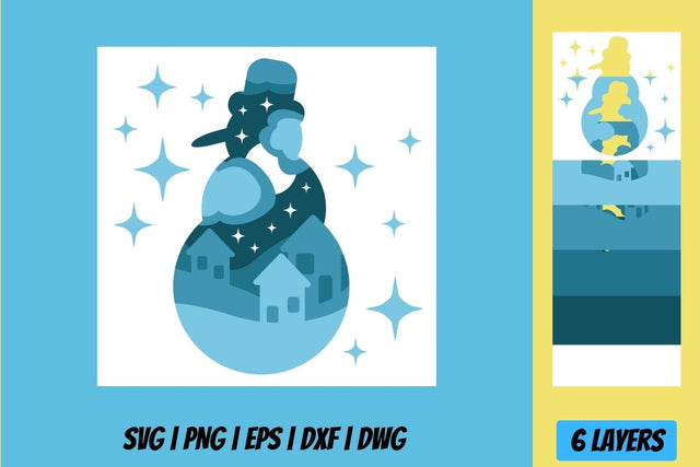 Christmas Snowman Shadow Box SVG SvgOcean 