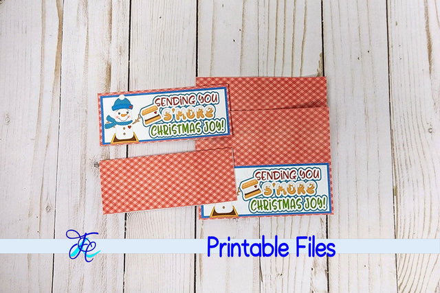 Christmas Snowman S'more Bag Topper Red 3D Paper Family Creations 