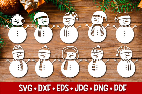 Christmas Snowman SVG bundle | Christmas paper cut bundle SVG TatiStudio 