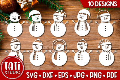 Christmas Snowman SVG bundle | Christmas paper cut bundle SVG TatiStudio 