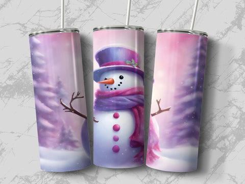 Christmas Snowman Tumbler wrap PNG Sublimation Luvleigh Digitals 