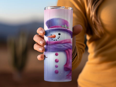 Christmas Snowman Tumbler wrap PNG Sublimation Luvleigh Digitals 