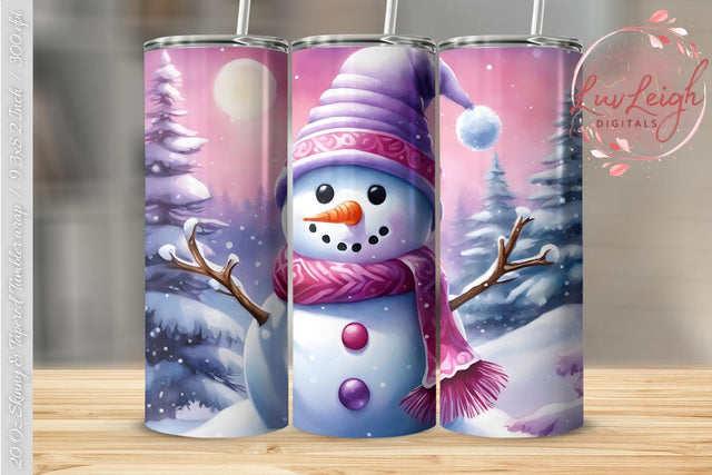 Christmas Snowman Tumbler wrap Sublimation Luvleigh Digitals 
