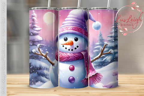 Christmas Snowman Tumbler wrap Sublimation Luvleigh Digitals 