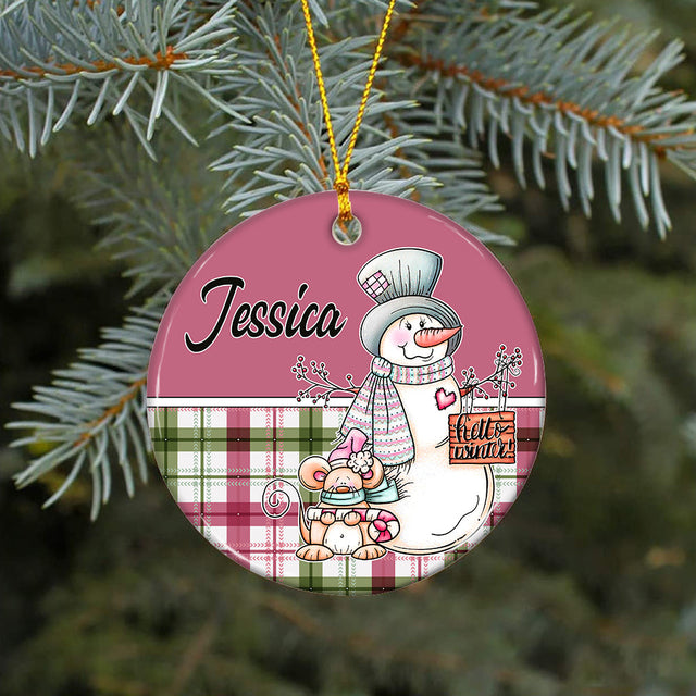 Christmas Snowman/Pink Ornament png, Sublimation Christmas Ornament, Personalized Ornament, Digital Download Ornament, Benelux Template Sublimation CaldwellArt 
