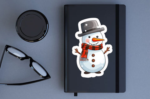 Christmas Snowmen Printable Stickers Bundle Sublimation Regulrcrative 