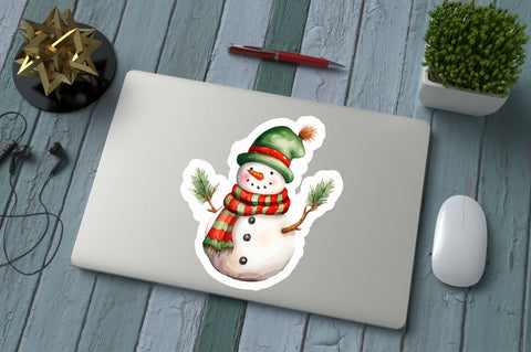 Christmas Snowmen Printable Stickers Bundle Sublimation Regulrcrative 