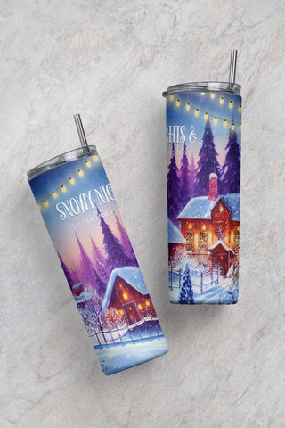 Christmas Snowy Nights 20oz Skinny Tumbler PNG Sublimation Design, Gift for Christmas Sublimation CaldwellArt 
