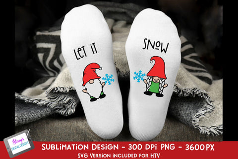 Christmas Sock Sublimation Bundle - PNG for 6 Christmas Socks SVG Stacy's Digital Designs 