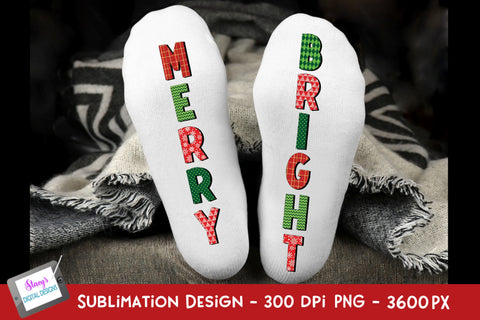 Christmas Sock Sublimation Bundle - PNG for 6 Christmas Socks SVG Stacy's Digital Designs 