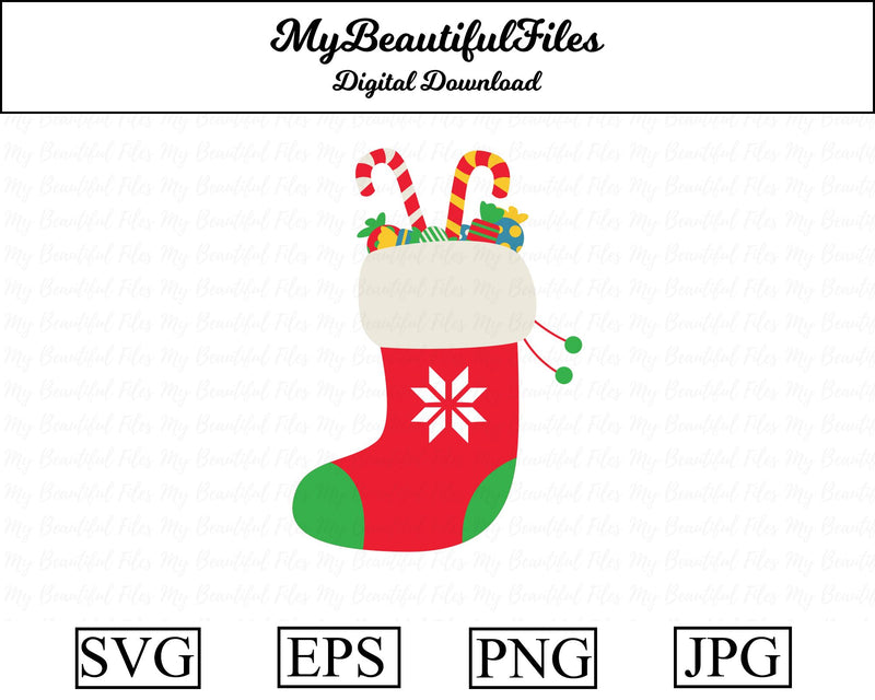 christmas sock SVG MyBeautifulFiles 