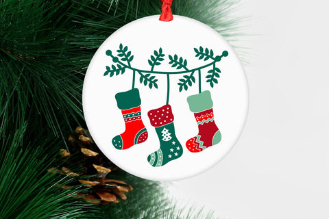 Christmas Socks SVG Cut File | Hand Drawn Christmas socks Illustration SVG zoellartz 