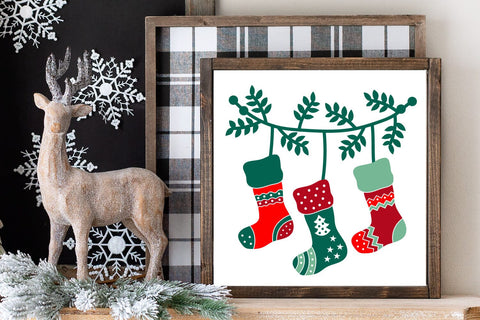 Christmas Socks SVG Cut File | Hand Drawn Christmas socks Illustration SVG zoellartz 