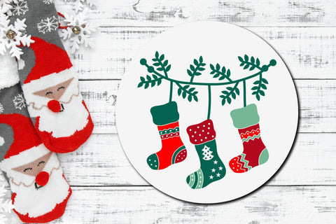 Christmas Socks SVG Cut File | Hand Drawn Christmas socks Illustration SVG zoellartz 
