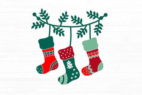 Christmas Socks SVG Cut File | Hand Drawn Christmas socks Illustration SVG zoellartz 