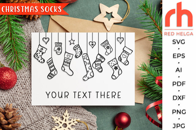 Christmas Socks SVG - Hanging Stockings Cut File SVG RedHelgaArt 