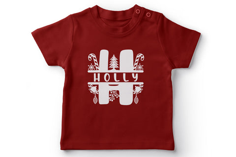 Christmas Split Alphabet Monogram A-Z Svg Eps Ai Png Pdf SVG zafrans studio 