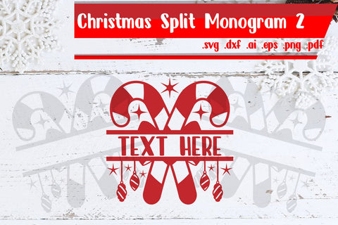 Christmas Split Monogram 2 SVG zafrans studio 
