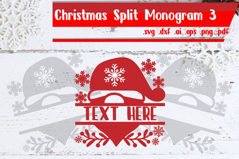 Christmas Split Monogram 3 SVG zafrans studio 