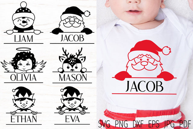 Christmas split monogram svg Bundle, Christmas baby name SVG Digital Rainbow Shop 