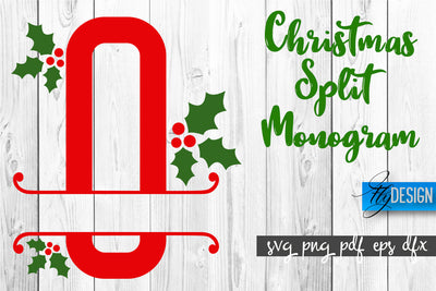 Christmas Split Monogram SVG | Home Design SVG | Xmas SVG SVG Fly Design 