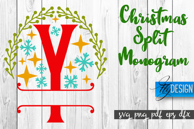 Christmas Split Monogram SVG | Home Design SVG | Xmas SVG SVG Fly Design 