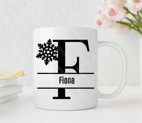 Christmas Split Monogram SVG, Snowflake Alphabet SVG SVG _HelArtShop_ 