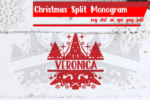 Christmas Split Monogram SVG zafrans studio 