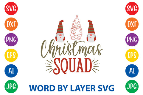 Christmas Squad, Gnome SVG Cut File SVG Rafiqul20606 