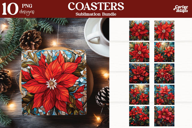 Christmas Square Coaster Sublimation Bundle Sublimation Carla C Designs 