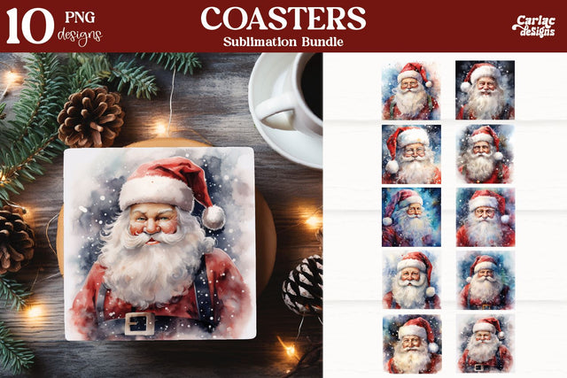 Christmas Square Coaster Sublimation Bundle Sublimation Carla C Designs 