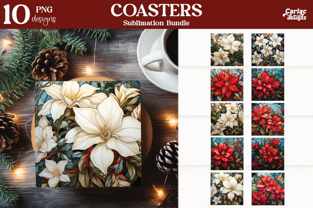 Christmas Square Coaster Sublimation Bundle Sublimation Carla C Designs 