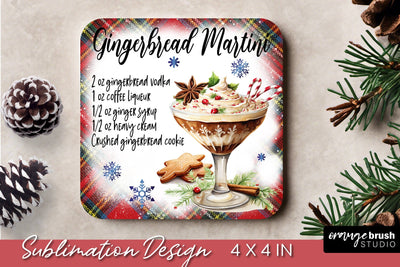 Christmas Square Coaster Sublimation | Mug Coaster PNG Sublimation OrangeBrushStudio 