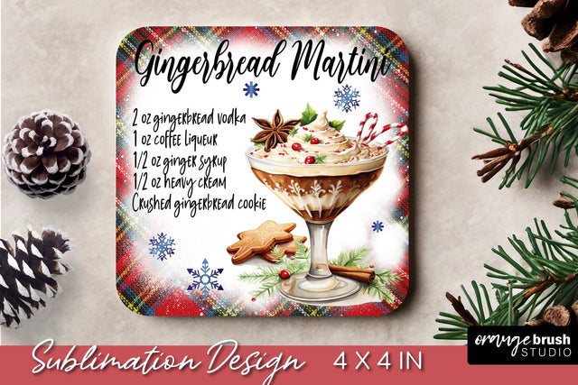Christmas Square Coaster Sublimation | Mug Coaster PNG Sublimation OrangeBrushStudio 