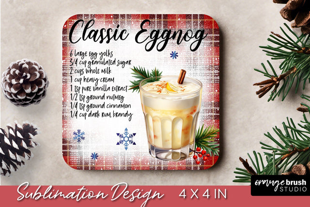 Christmas Square Coaster Sublimation | Mug Coaster PNG Sublimation OrangeBrushStudio 