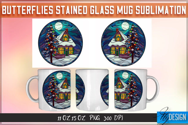 Christmas Stained Glass 11 | 15 Oz Mug Sublimation Sublimation Fly Design 