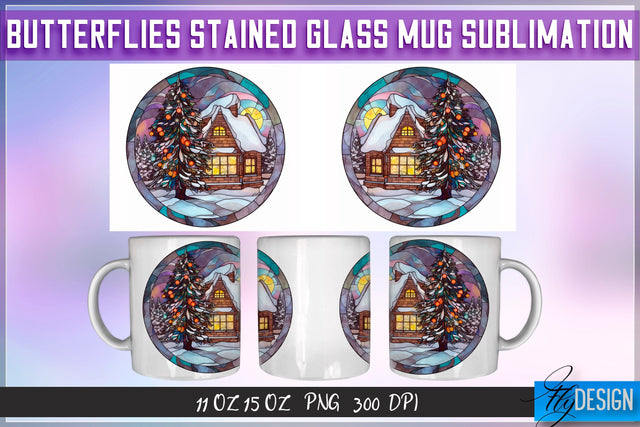 Christmas Stained Glass 11 | 15 Oz Mug Sublimation Sublimation Fly Design 
