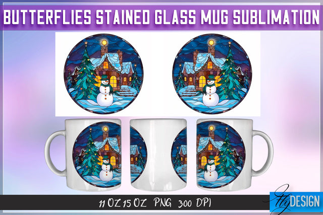 Christmas Stained Glass 11 | 15 Oz Mug Sublimation Sublimation Fly Design 
